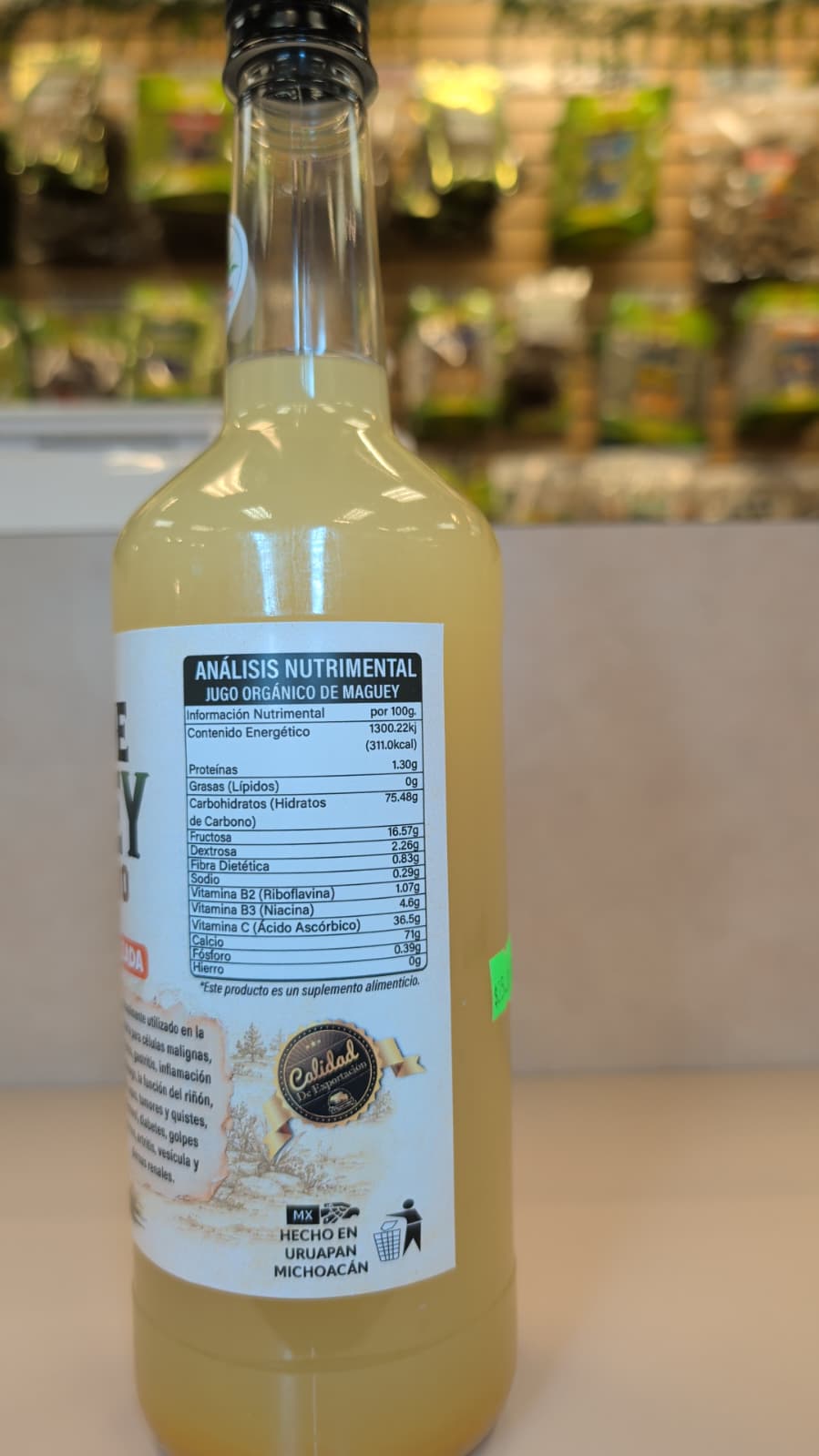 JUGO DE MAGUEY CON CURCUMA